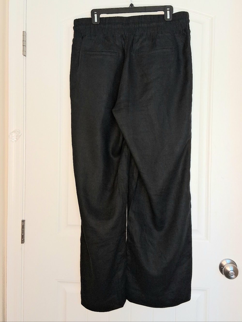 Quince 100% European Linen Pull-on Drawstring Wide Leg Pants Black Sz Large - Picture 4 of 11